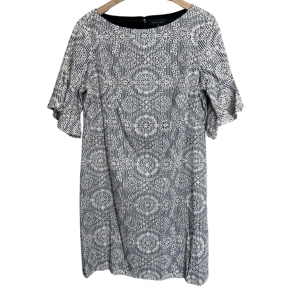 Lauren Ralph Lauren Dresses & Skirts - Lauren Ralph Lauren 14 HEAVILY Embroidered Flutter Short Sleeve Striped Spring